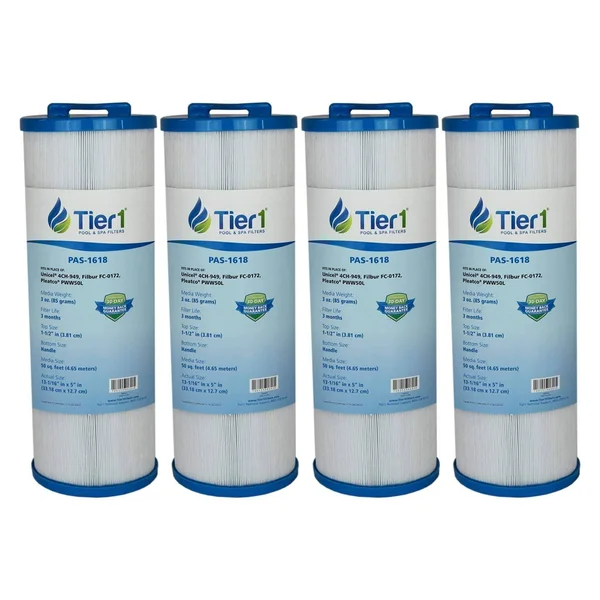 Tier1 Replacement for Waterway 817-4050 Spa Filter, Teleweir 50, PWW50L, Filbur FC-0172, Unicel 4CH-949 Spa Filter Cartridge 4 P