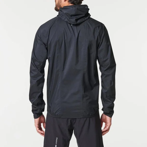 Evadict Men's Trail Running Waterproof Jacket in Black, Size Small