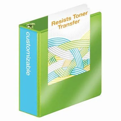Acco W385-49-376PP 3 in. Heavy Duty D-Ring View Binder with Extra Durable Hinge, Chartreuse - Pack of 8