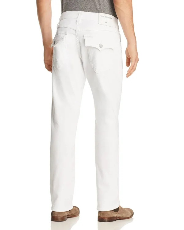 True Religion Men's Ricky W Flap Straight Fit Jeans - Optic White - Size 31