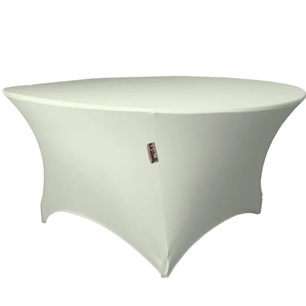 La Linen Round Spandex Tablecloth 48x22 x 30x22 High, Ivory