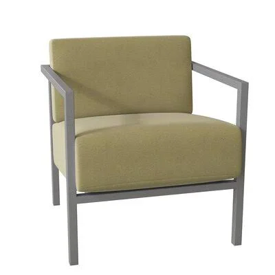 Salona Patio Dining Armchair Woodard Cushion Color: Caruso Parakeet, Frame Color: Textured Black