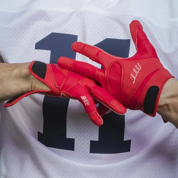 Cutters JE11 Signature Series Adult Football Receiver Gloves - L, Red