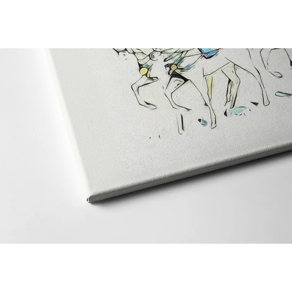 18x22 x 24x22 Four Horses Matte Canvas by Amrita Sen in Multi-Color