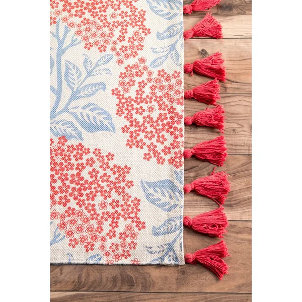 nuLOOM Handmade by Thomas Paul Cotton Printed Whale Area Rug - 2& 6x22 x 6& Runner - Multi