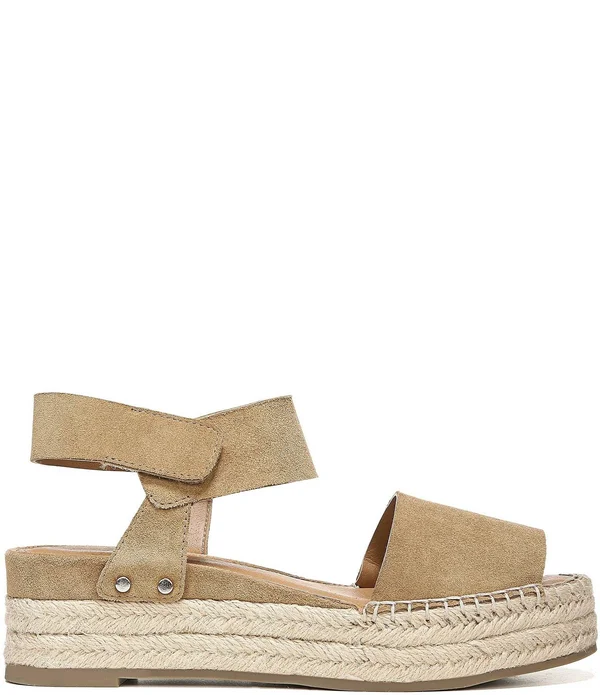 Sarto by Franco Sarto Oak Suede Espadrille Sandals, Womens, 6M, Black