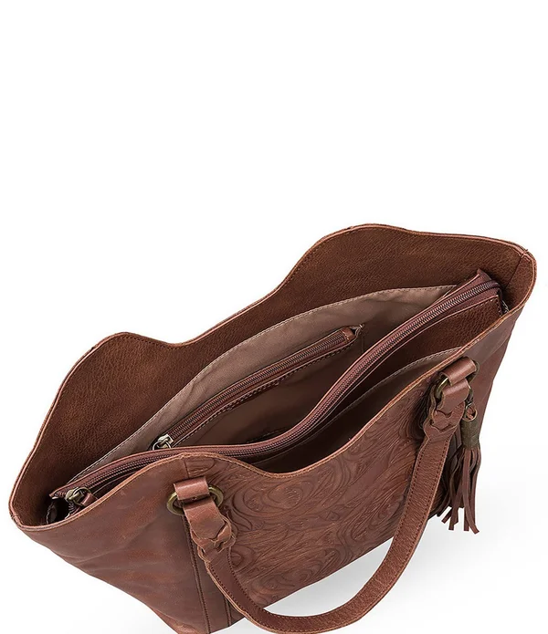 The Sak Sierra Shopper Bag - Teak Leaf Embossed Leather