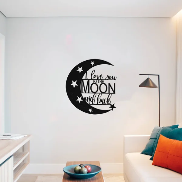 I Love You to The Moon and Back - Metal Wall Art, 18x22 x 18x22, Hammer Copper