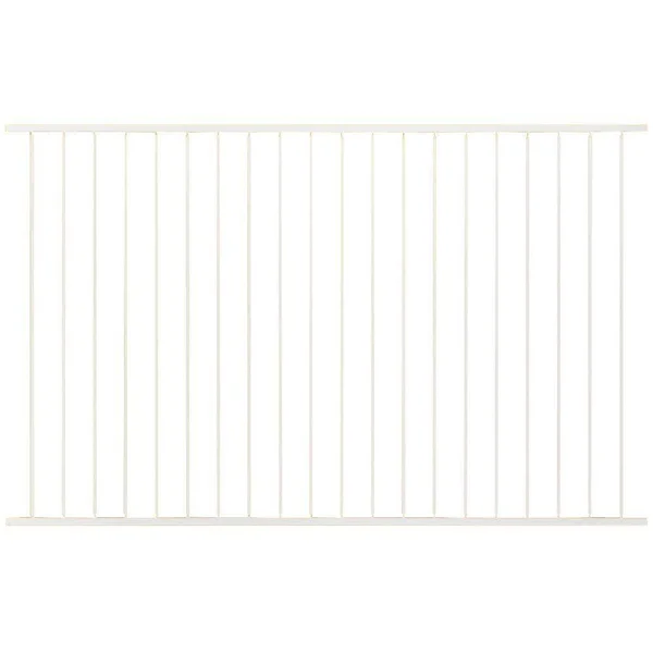 US Door and Fence Pro Series 4.84 ft. H x 7.75 ft. W White Steel Fence Panel