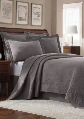 Williamsburg Abby Coverlet - Grey - Queen