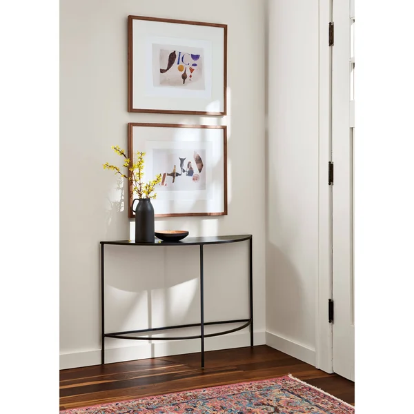 Room & Board - Modern Slim Half-Round Console Table 12D 36W 29h in Taupe Grey