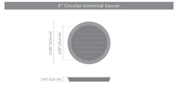 Crescent Garden A990817T Round 8x22 Universal Saucer, 8x22 Weathered Stone