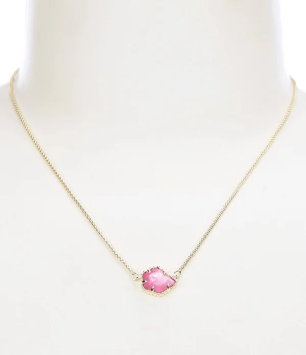 Kendra Scott Tess Gold Necklace - Deep Blush Mother of Pearl
