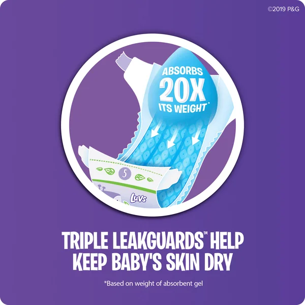 Luvs Triple Leakguards Diapers Size 5 - 228 ct
