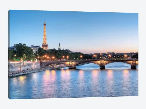 iCanvas Twilight on The Seine Art by Alan Blaustein Canvas Art Wall Decor ( Architecture > Towers art)