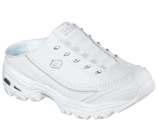 Skechers Women's D&Lites - Bright Sky Sneakers - White, 8