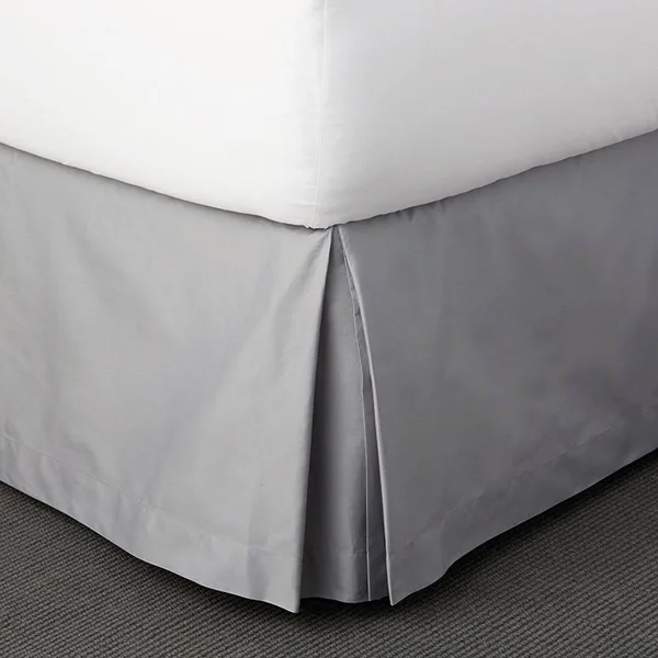Company Cotton Sateen 14 in. Drop Bed Skirt - Platinum - Gray, Size Twin, The Company Store