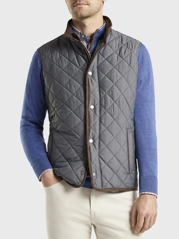 Peter Millar Men's Essex Quilted Vest - Iron - Size Small