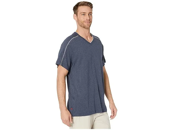 Tommy Bahama Cotton Modal Heather Lounge Tee Men's T Shirt Navy Heather : LG