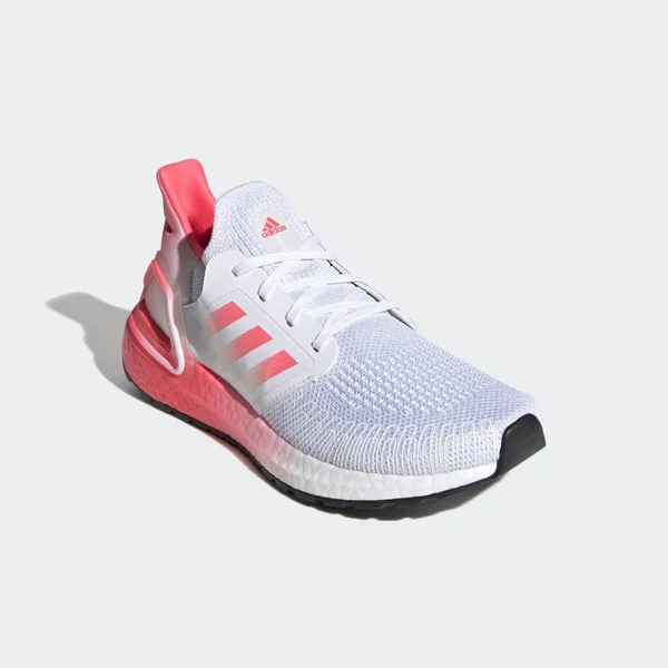 Adidas Ultraboost 20 White/Signal Pink Grade School Kids& Running Shoes - Size: 4.5