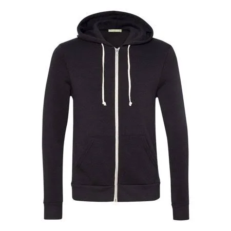 Alternative Eco-Fleece Rocky Hooded Full-Zip Sweatshirt - Men's, Size: Medium, Black