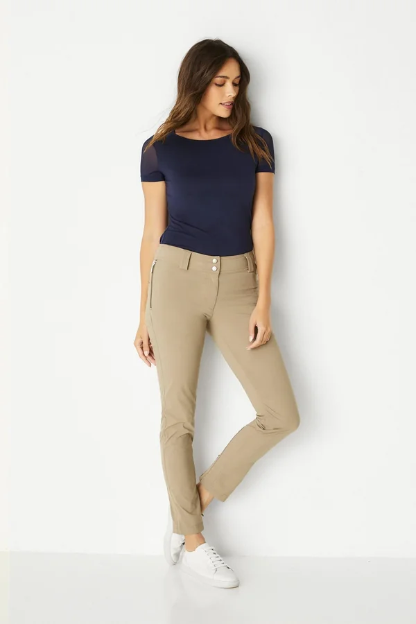 Susan Skinny Ankle Pant, Khaki, XL, Best Women's Travel Clothing