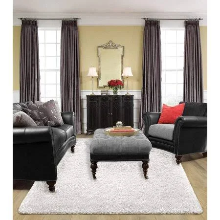 6' x 6' Fresh Snow - Silky Soft - Ultra Chic Designer Rug Collection, 66 oz. Luxury Shag Carpet, Custom Area Rugs (Color: Fresh