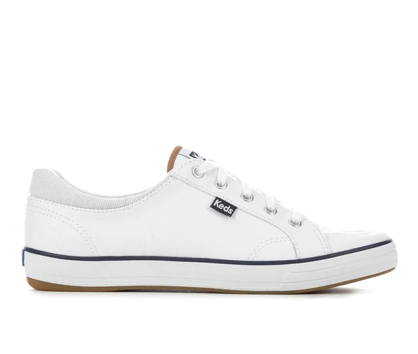 Keds Center II Canvas Stripe White, Size 6.5W Women's Shoes