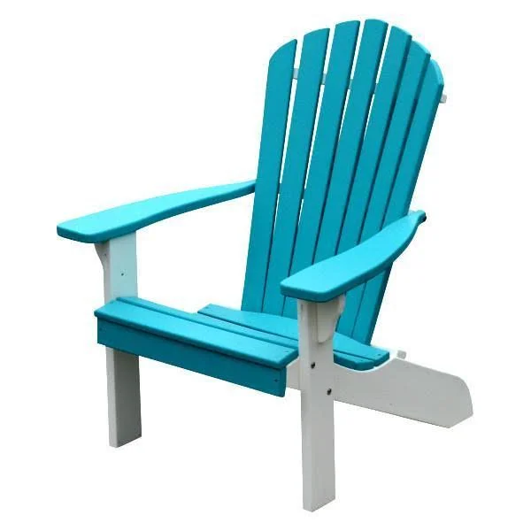 Poly Fanback Adirondack Chair with White Frame, Size: 5.5, Red