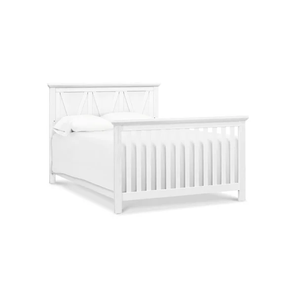 Franklin & Ben Emory Farmhouse Full Bed Conversion Rails Linen White