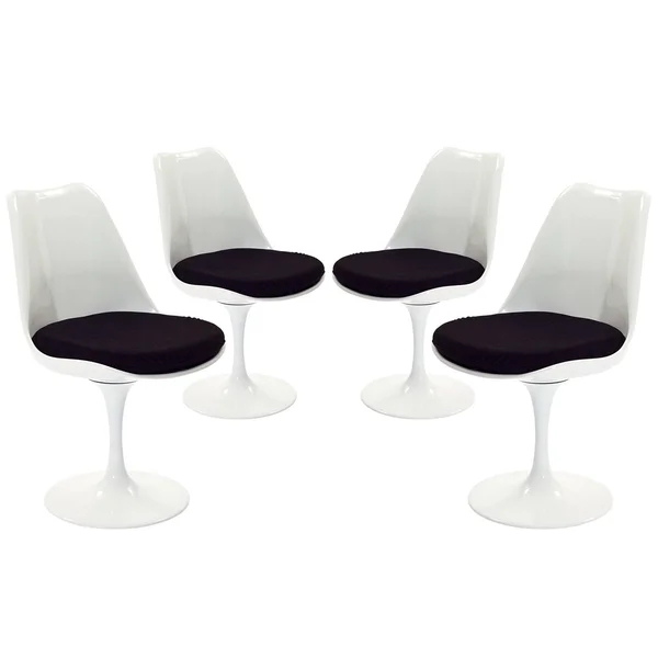 Modway Lippa Dining Side Chair Fabric Set of 4 - Black