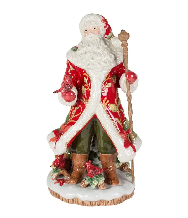 Fitz and Floyd Cardinal Christmas Santa Figurine
