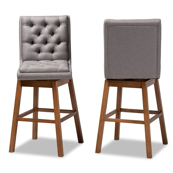 Copper Grove Roraima Swiveling Transitional Bar Stools (Set of 2) - N/A - Light Grey
