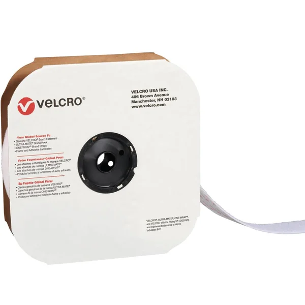 Velcro Brand VEL165 Tape, Individual Strips, Loop, 4x22x75&, White