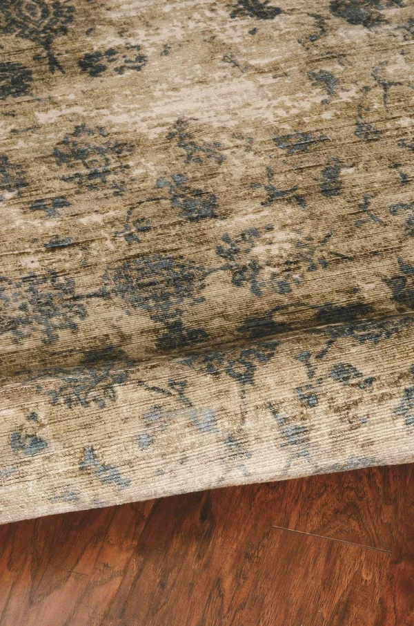 Kas Indulge 0805 Elegance 3&3x22 x 5&3x22 Sand, Blue Area Rug