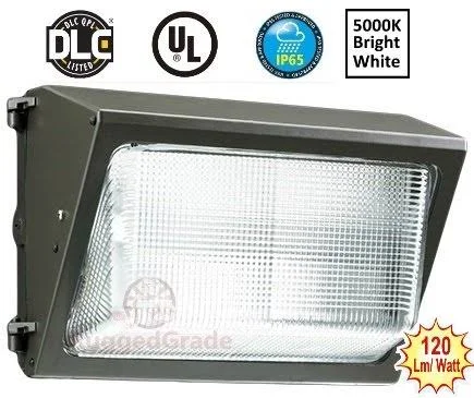 100 Watt LED Wall Pack Light – 11 - 700 Lumens- High Efficiency 120 Lumen to Watt- Wall Pack LED - 5000K Bright White- Replaces 30