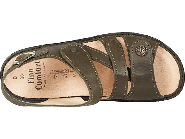Finn Comfort Gomera Olive Leather Soft Footbed 39