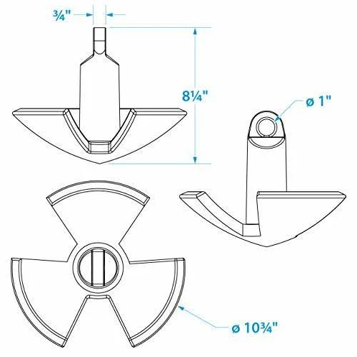 Seachoice 41520; River Anchor-Black Vinyl-20 lbs