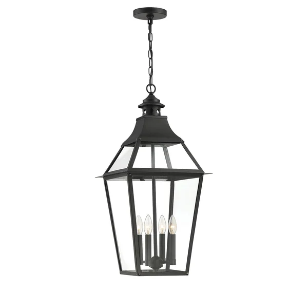 Savoy House 5-723-153 Jackson Black with Gold Highlighted 4 Light Outdoor Pendant