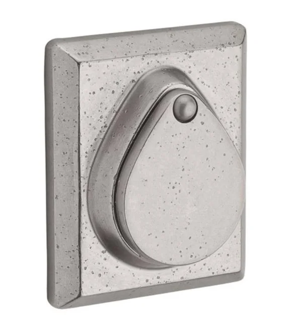 Baldwin SC.RSD.492.S Single Cylinder Rustic Square Deadbolt with SmartKey White Bronze