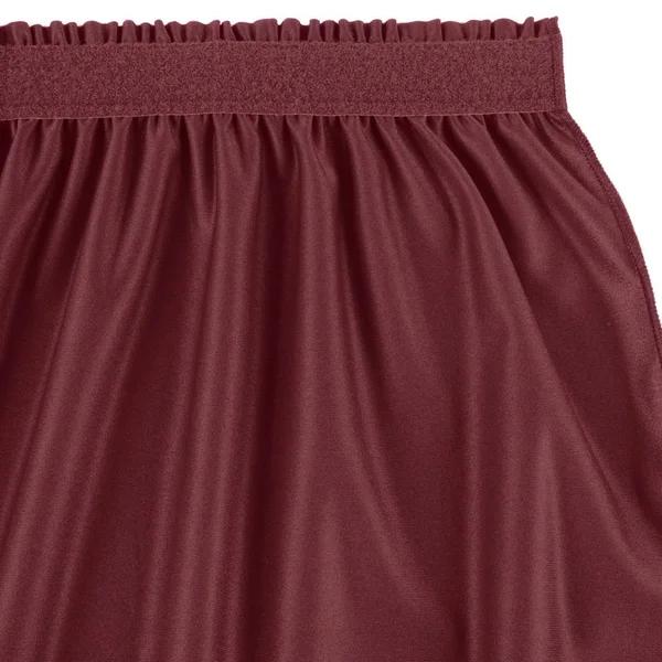 Snap Drape 5412GC29S3-046 Wyndham 21& 6x22 x 29x22 Burgundy Shirred Pleat Table Skirt with Velcro Clips