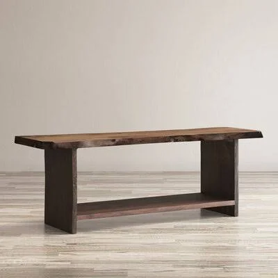 Wallasey Solid Wood Shelves Storage Bench Loon Peak Color: Chestnut