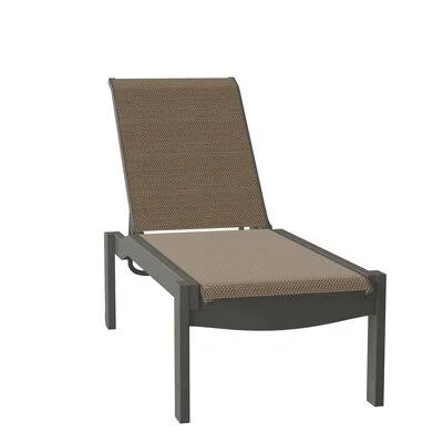 Leeward Reclining Chaise Lounge Telescope Casual Finish: Textured Graphite - Fabric: Titanium