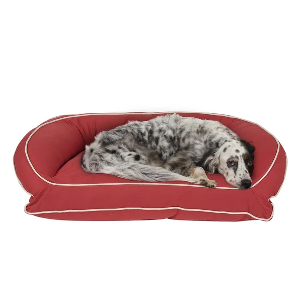 Carolina Pet Company Large/X-Large Barn Red Classic Canvas Bolster Bed