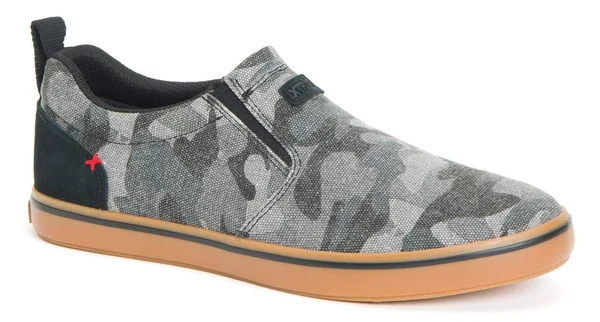 Xtratuf Men's Canvas Sharkbyte Deck Shoe, Black Camo, 7