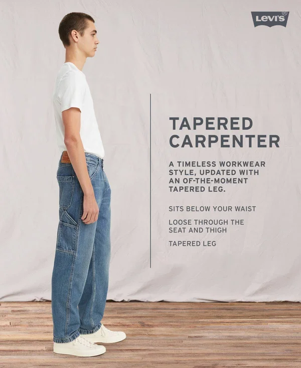 Levi&s Men's Tapered Carpenter Jeans - Portland Skies