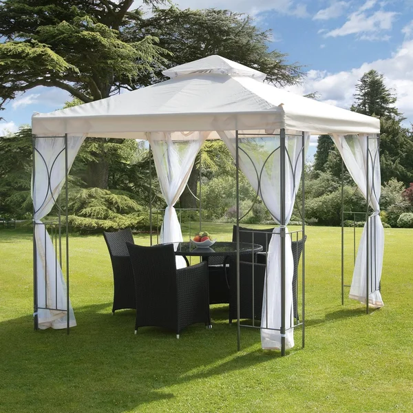 Suntime Polenza Cream Gazebo PA Coating Steel White Net - 98x22
