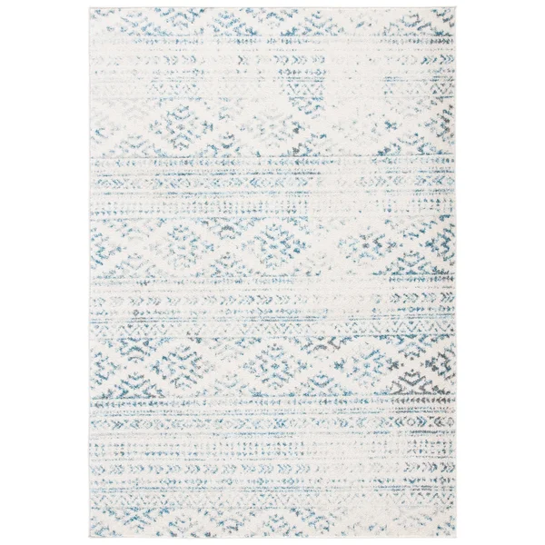 Safavieh Tulum Bora Moroccan Boho Rug - 9& x 9& Square - Ivory/Navy