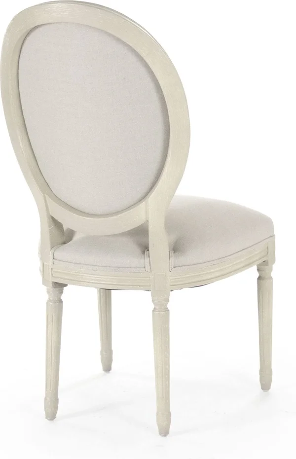 Zentique B004 257-1 A003 Medallion Side Chair - Grey Oak/Natural Linen