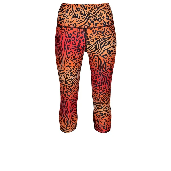 Sahara Sunset Capri, Tikiboo XXXL, Orange, Cropped Leggings